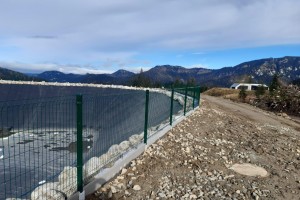 Zasnežovacie jazierka počas výstavby a pred dokončením rok 2020